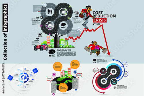 Abstract infographics template with cartoon character. Vector illustration