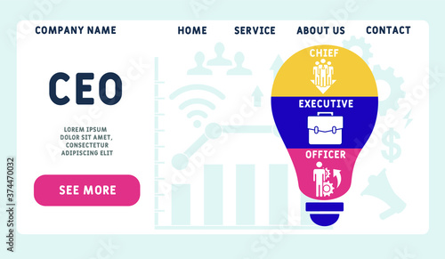 Vector website design template . CEO  - chief executive officer. illustration for website banner, marketing materials, business presentation, online advertising.