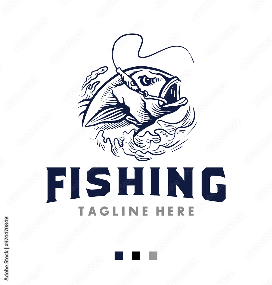 Fishing Logo Design Vector Illustration Fishing Logo Design Vector Illustration