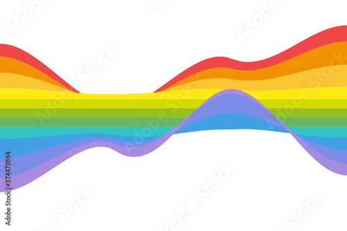 Rainbow waves. Creative abstract background for your design. Vector illustration.