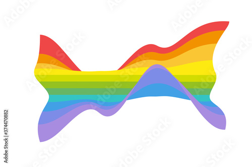 Rainbow waves. Creative abstract background for your design. Vector illustration.