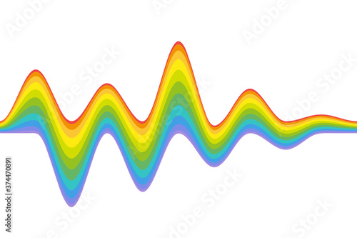 Rainbow waves. Creative abstract background for your design. Vector illustration.