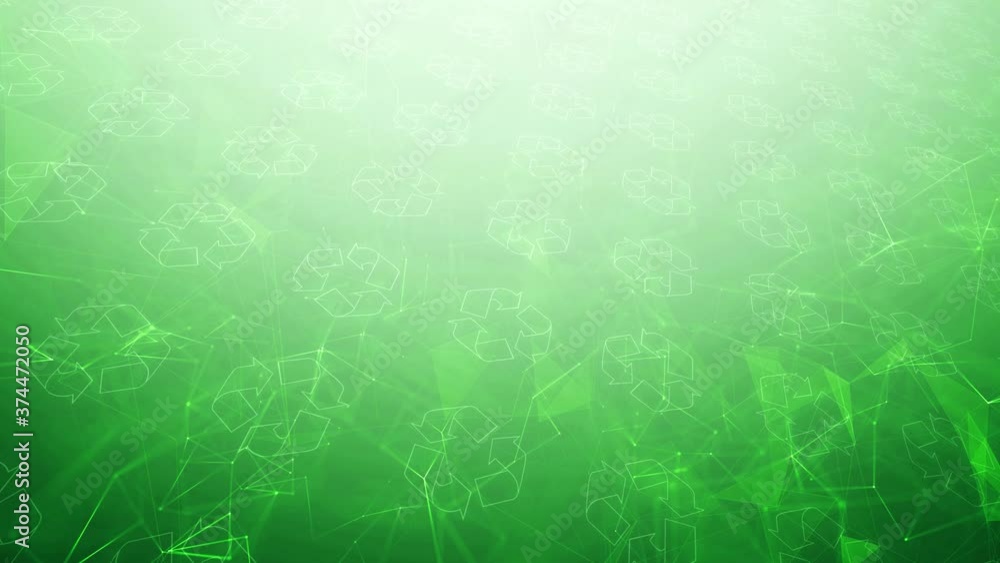 Trinagle shape bokeh with recycle signs rotation. Conceptual green clean environment copy space background. Trinagle shape bokeh with recycle signs rotation. Conceptual green clean environment copy space background.