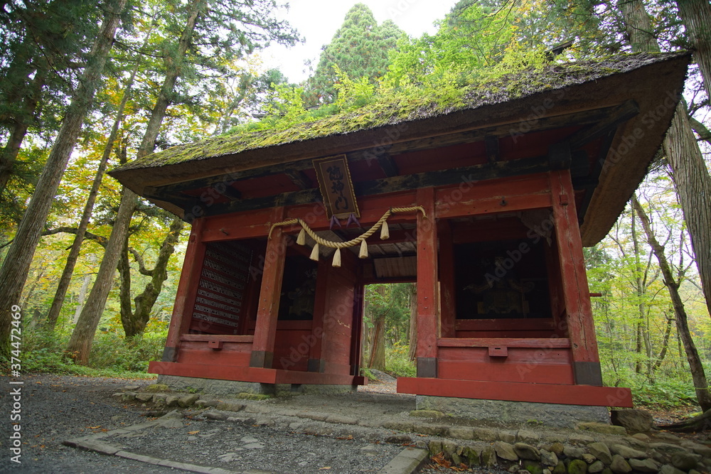 Japanese religious architecture in Togakushi, Nagano, Japan Japanese religious architecture in Togakushi, Nagano, Japan
