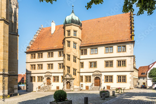 View at the Building of Protestant youth in Rothenburg ob der Tauber - Germany