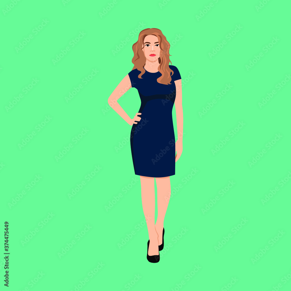 Beautiful woman omdel standing with dress in a pose Beautiful woman omdel standing with dress in a pose