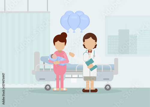 Maternity ward with doctor