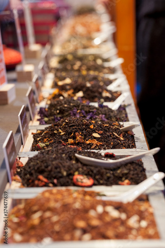 Assortiments de thés au marché de Noël de Mulhouse