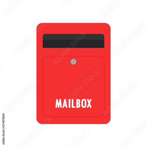 Mailbox vector. Red mailbox on white background.