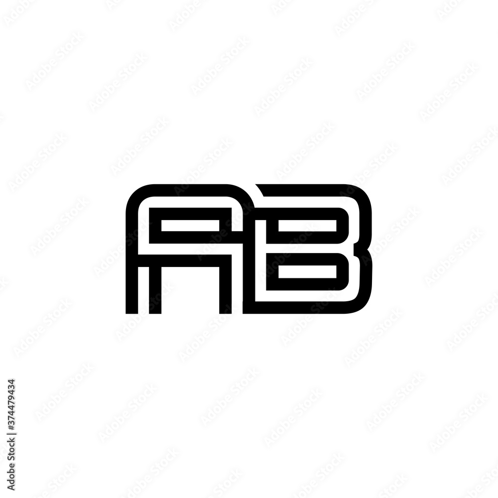 initial letter AB line stroke logo modern initial letter AB line stroke logo modern