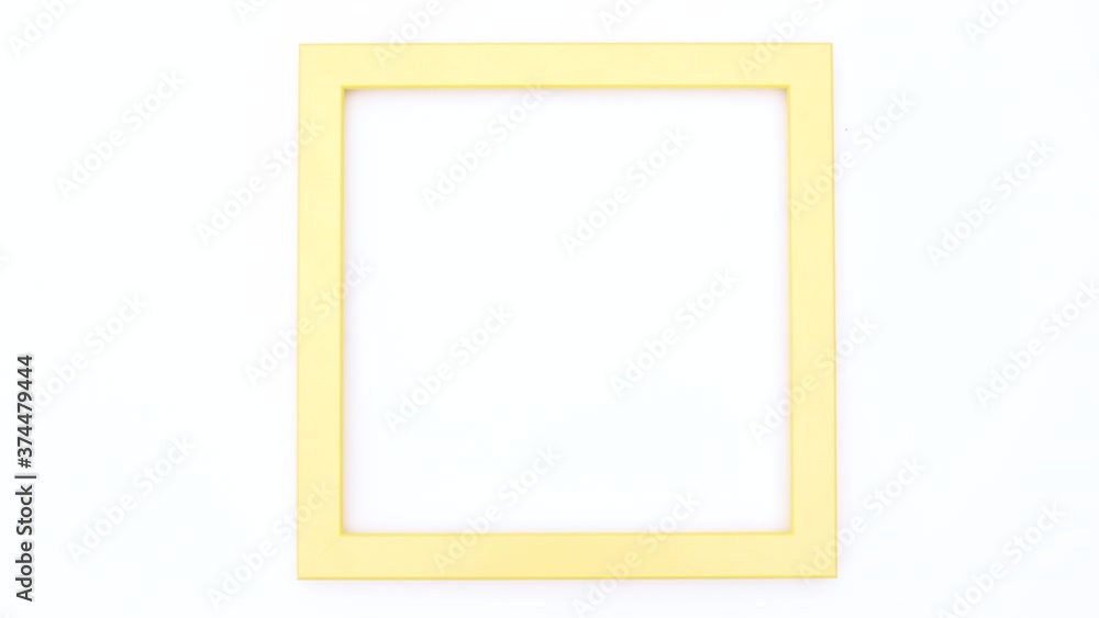 Felt pens appear inside of yellow frame on white theme. Stop motion Felt pens appear inside of yellow frame on white theme. Stop motion
