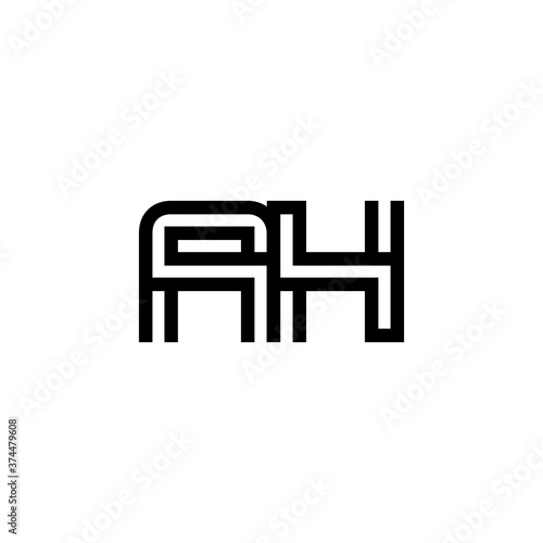 initial letter AH line stroke logo modern