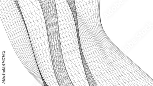 Architectural drawing. Geometric background 3d