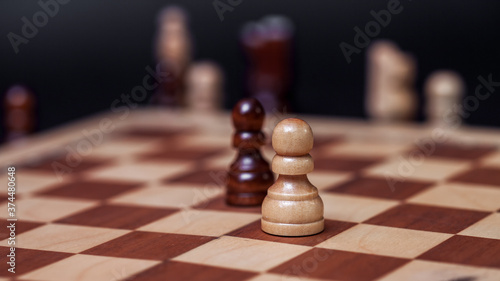 Chess game  check or checkmate  cut a figure  the concept of competition in business