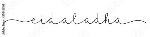 EID AL-ADHA black vector monoline calligraphy banner