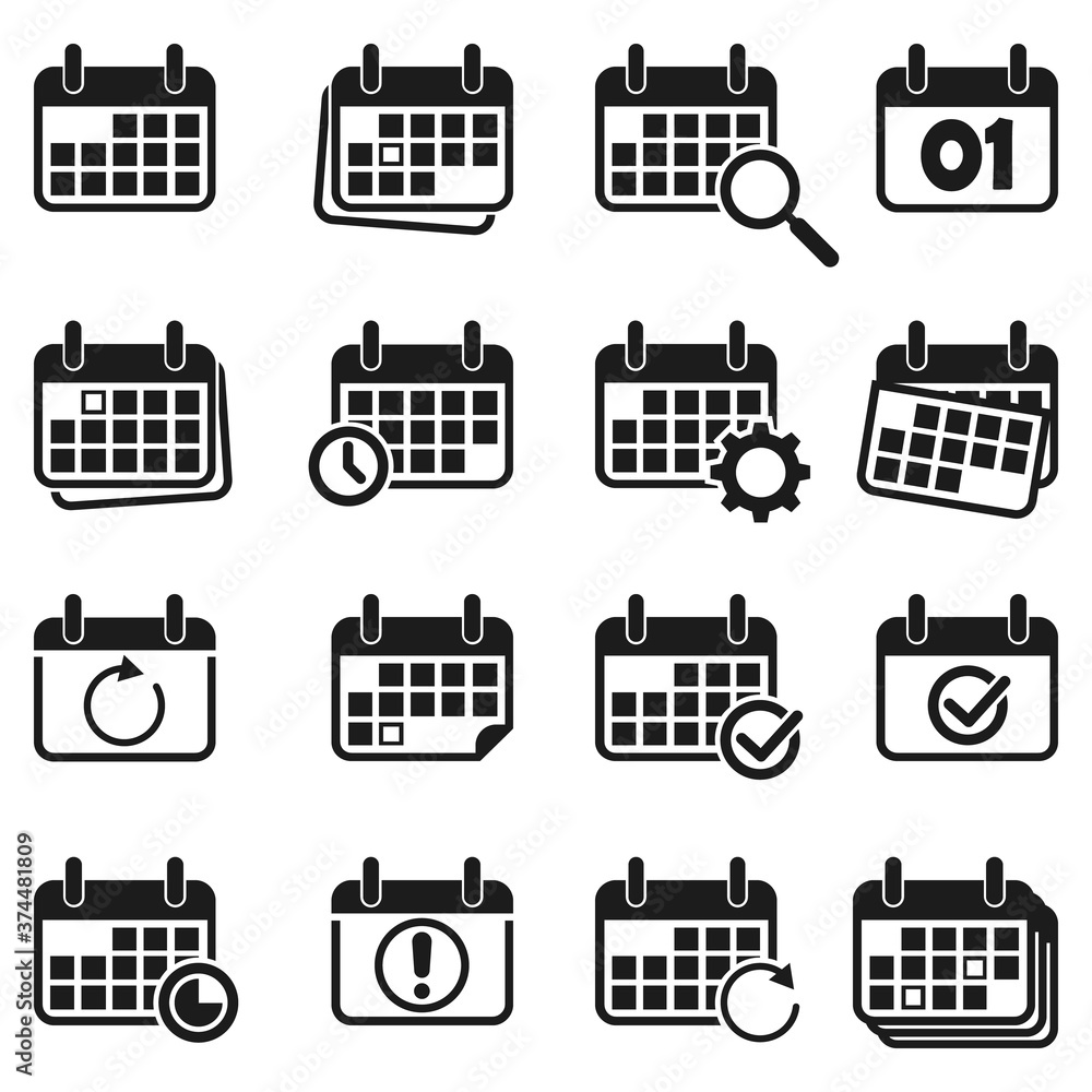 Calendar vector icons. Set of calendar symbols Stock Vector Adobe Stock