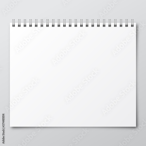 Notebook. Mockup of paper notebook. Template of notebook