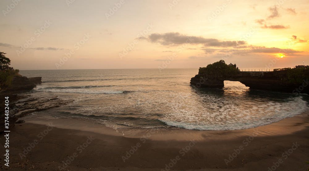 Tanah Lot Temple (Pura Tanah Lot) in sunset time, Bali, Indonesia 