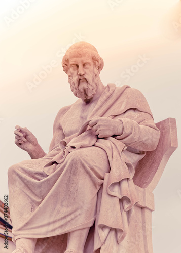 Plato marble statue the ancient Greek philosopher< Athens Greece