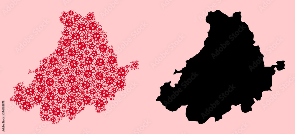 Vector Collage Map of Avila Province of Virus Particles and Solid Map Vector Collage Map of Avila Province of Virus Particles and Solid Map