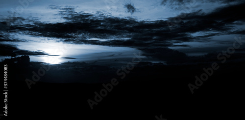 Black and white abstract image with cool sky light