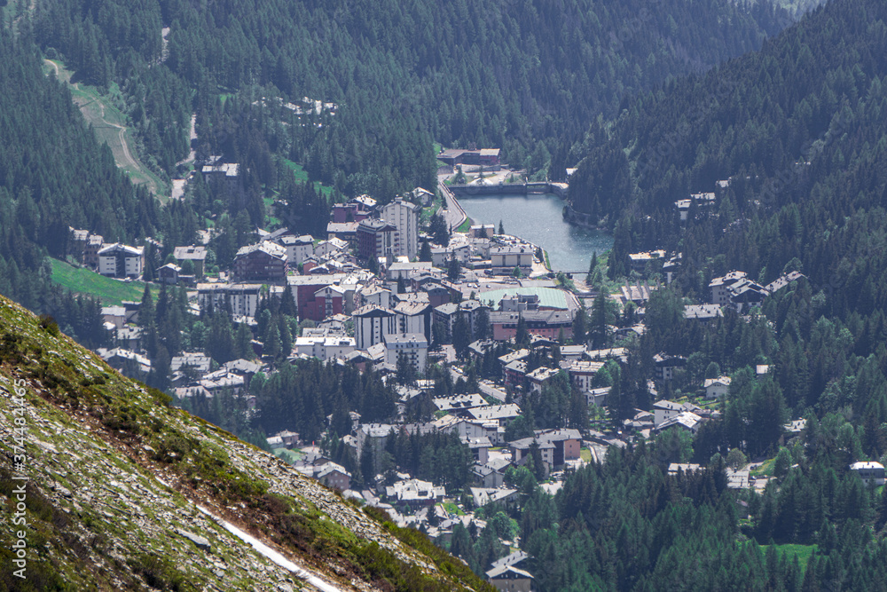 The town of Madesimo, in the Italian mountains - June 2020.