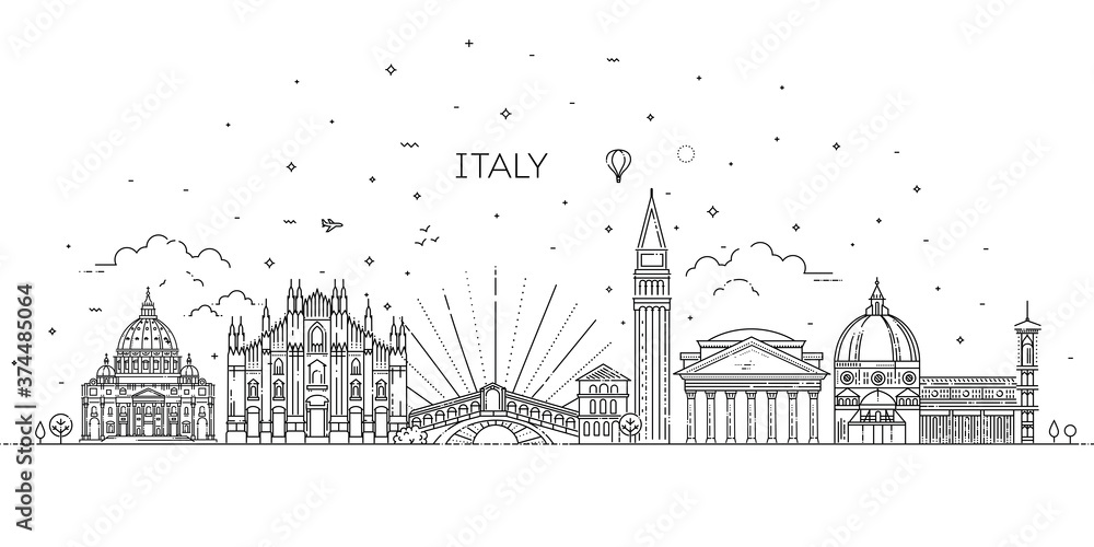 Linear vector icon for Italy