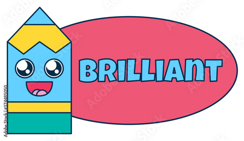 Brilliant teacher reward sticker, fun school award