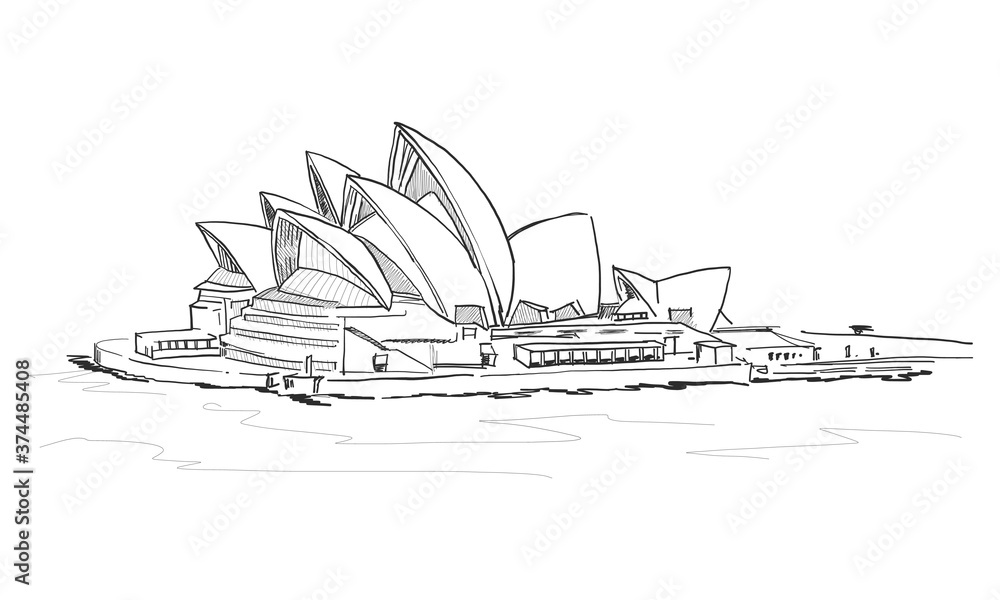 Sydney Opera House from a splash of watercolor, colored drawing, realistic.  Vector illustration of paints Stock Vector Image & Art - Alamy