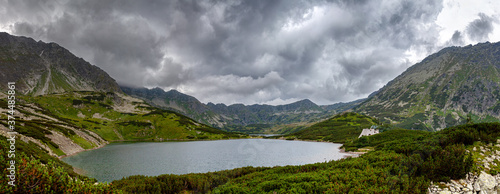 Panorama Tatra Mountains in Poland, The valley of 5 ponds