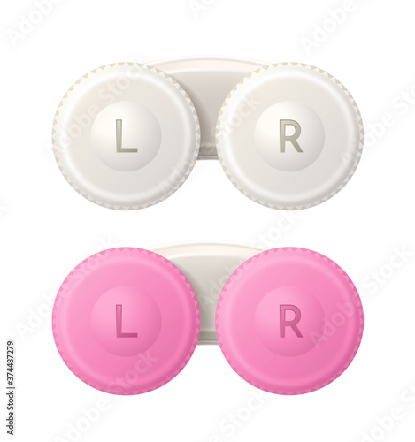 Vector realistic contact lens container mock up