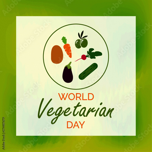 Vector illustration on the theme of World Vegetarian day observed each year on October 1st across the globe.
