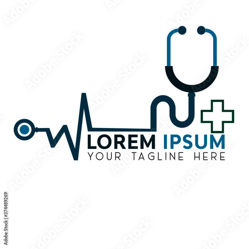 health care logo cardiology illustration vector symbols of medical and clinic.