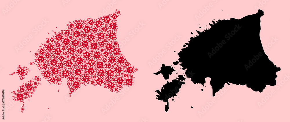 Vector Collage Map of Estonia of Viral Particles and Solid Map Vector Collage Map of Estonia of Viral Particles and Solid Map