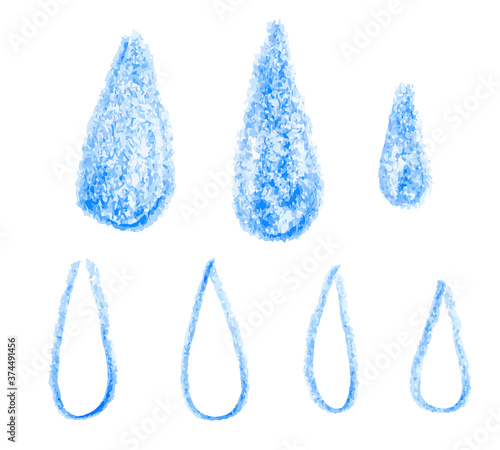 色鉛筆風の水滴素材