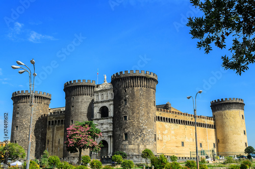 Castel Nuovo Medieval fortress with 5 towers and a Renaissance triumphal arch often called Maschio Angioino one of the main architectural landmarks of the city.