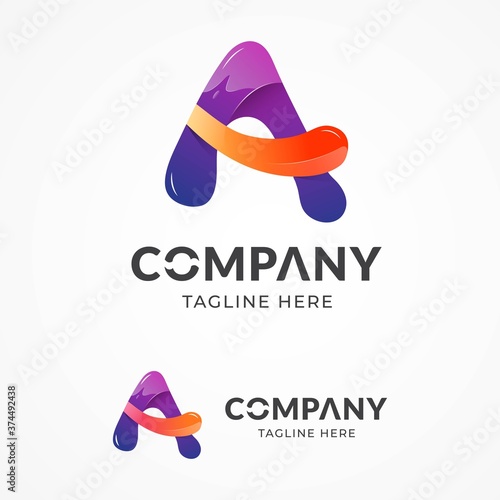 letters A logo template colorful