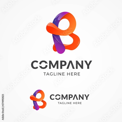 letters b logo template colorful
