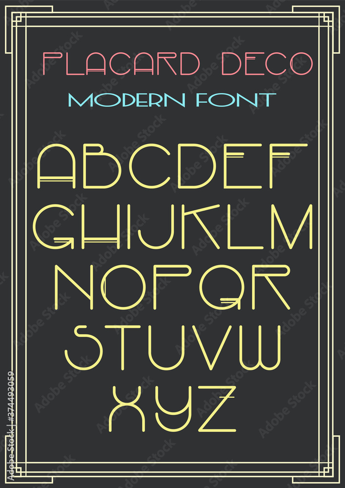 Vetor de Placard Deco Font 1920s Style Art Deco Posters Typographic do Stock Adobe Stock