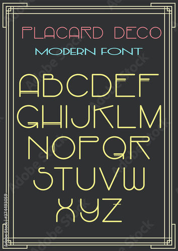Placard Deco Font 1920s Style Art Deco Posters Typographic