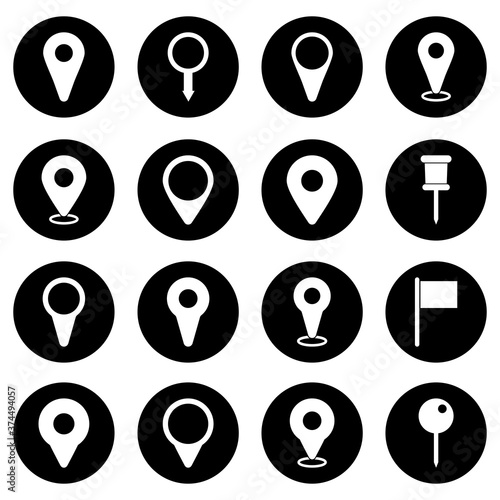 pin maps icon vector symbol isolated illustration white background