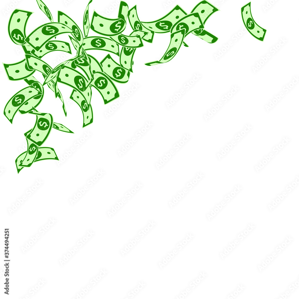 American dollar notes falling. Floating USD bills American dollar notes falling. Floating USD bills