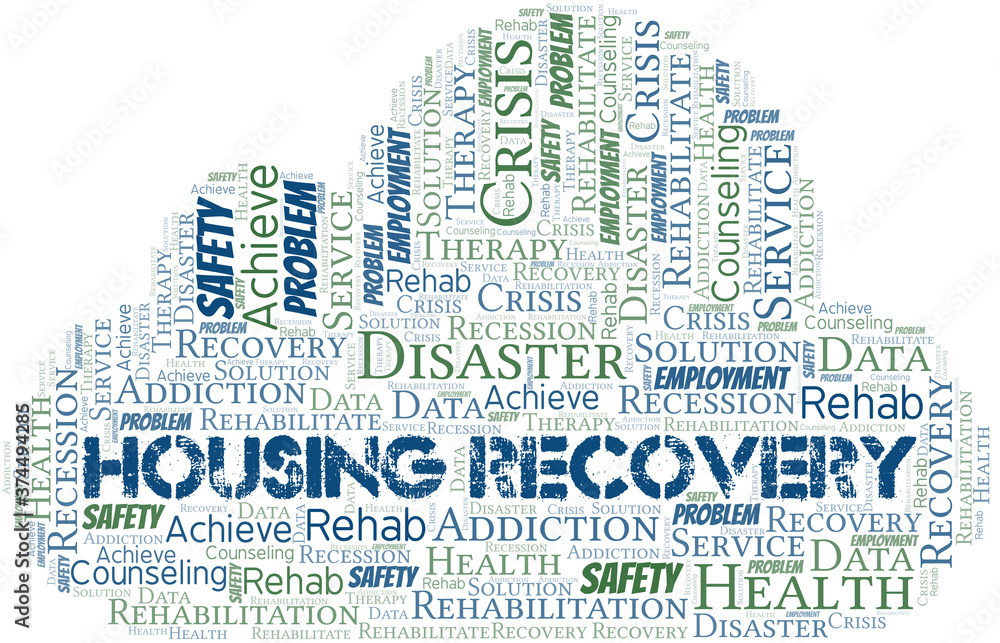Housing Recovery vector word cloud, made with text only. Housing Recovery vector word cloud, made with text only.