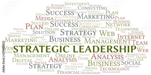 Strategic Leadership word cloud create with text only.