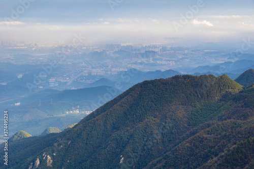 Beautiful Mountain Lu geopark landscapes in late autumn, Jiujiang, Jiangxi, China