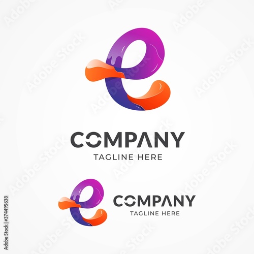 letters e logo template colorful