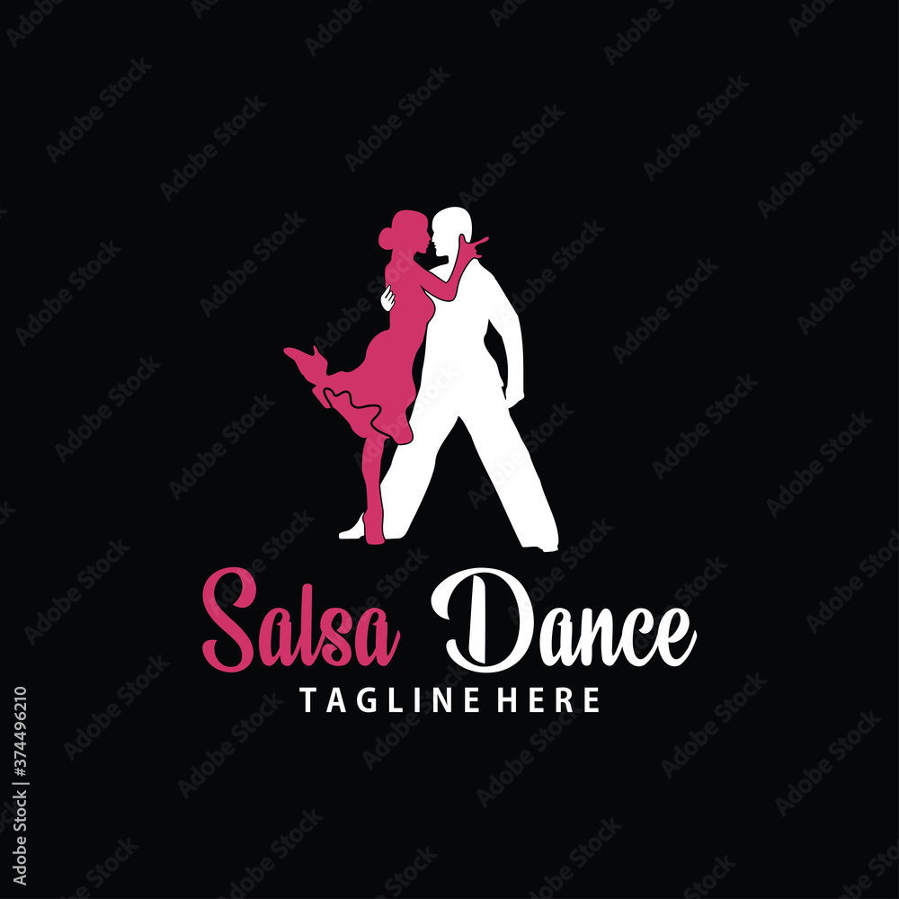 Obraz premium salsa dance logo design illustration icon vector 