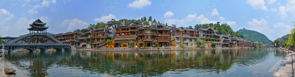 Fototapeta premium Fenghuang Ancient City Summer Scenery, Xiangxi, Hunan, China
