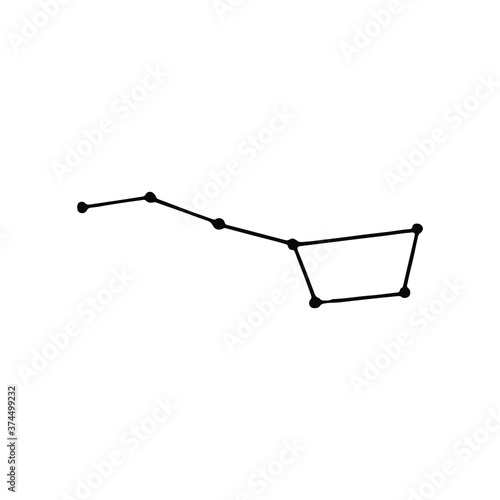 Single vector doodle element isolated on white background. Ursa Major constellation