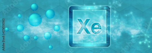 Xe symbol. Xenon chemical element